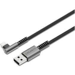 Cygnett Angled Braided - Câble USB-A vers Apple Lightning 1 mètre - Noir