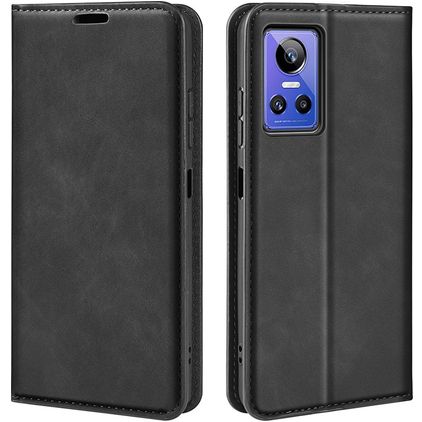 Mobigear Retro Slim Housse Realme GT Neo 3 Etui Porte-Monnaie - Noir