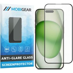 Mobigear Premium iPhone 15 Plus Verre trempé Protection d'écran Anti-Glare - Compatible Coque - Noir