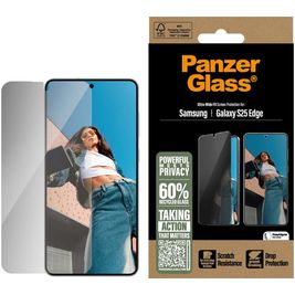 PanzerGlass Ultra-Wide Fit Privacy Samsung Galaxy S25 Edge Verre trempé Protection d'écran Confidentialité - Compatible Coque - Noir