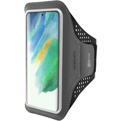 Mobiparts Comfort Fit Brassard Téléphone Samsung Galaxy S21 FE Brassard Coque de Sport en Neoprène - Noir