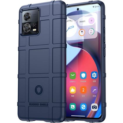 Mobigear Rugged Shield Coque Motorola Edge 30 Fusion Coque arrière en TPU Souple Anti-Chocs - Bleu