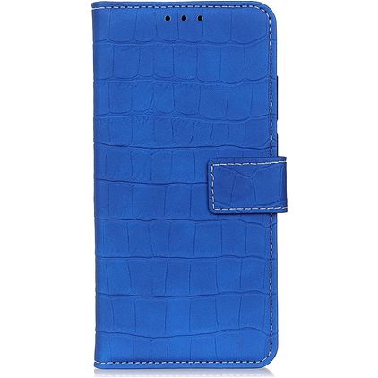 Mobigear Croco Housse Samsung Galaxy S22 Etui Porte-Monnaie - Bleu