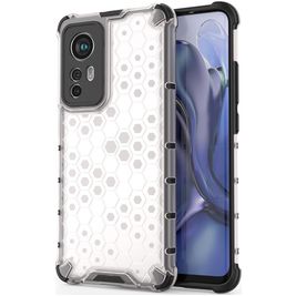 Mobigear Honeycomb Coque Xiaomi 12 Coque arrière Rigide Anti-Chocs - Blanc