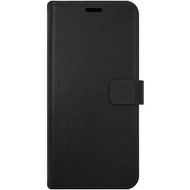 Valenta Gel Skin Housse iPhone 14 Pro Etui en Cuir Véritable Porte-Monnaie - Noir