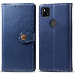 Mobigear Snap Button Housse Google Pixel 4a Etui Porte-Monnaie - Bleu