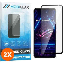 Mobigear Premium ASUS ROG Phone 5s Verre trempé Protection d'écran - Compatible Coque - Noir (Lot de 2)