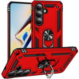 Mobigear Armor ring Coque Samsung Galaxy S26 Coque arrière Rigide Anti-Chocs avec Anneau-Support - Rouge