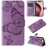 Mobigear Butterfly Housse iPhone 16 Pro Etui Porte-Monnaie - Violet