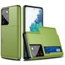 Mobigear Card Coque Samsung Galaxy S21 Ultra Coque arrière Rigide Anti-Chocs avec Porte-Cartes - Vert