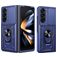 Mobigear Armor Ring Cam Slide Coque Samsung Galaxy Z Fold 7 Coque arrière Rigide Anti-Chocs avec Anneau-Support et Protecteur Lentilles - Bleu