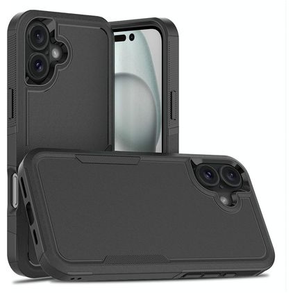 Mobigear Heavy Armor Coque iPhone 16 Plus Coque arrière Rigide Anti-Chocs - Noir