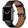 Mobigear Milano Bracelet Cuir pour Apple Watch Fermeture boucle ardillon - 42/41/40/38 mm - Noir