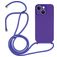 Mobigear Lanyard iPhone 15 Plus Coque avec cordon en Silicone - Violet