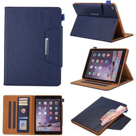 Mobigear Luxury Coque iPad 9 (2021) Etui + Porte-crayon - Bleu