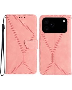 Mobigear Stitch iPhone 18 Pro Étui Portefeuille - Rose