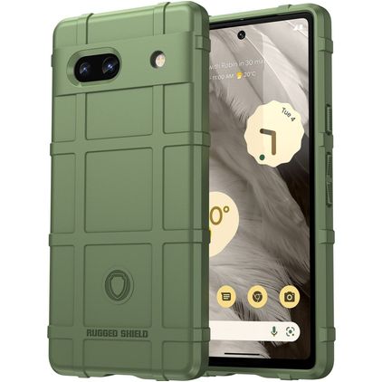 Mobigear Rugged Shield Google Pixel 7a TPU souple Coque arrière Antichoc - Vert