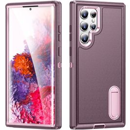 Mobigear Rugged Stand Coque Samsung Galaxy S23 Ultra Coque arrière Rigide Anti-Chocs avec Support Amovible - Violet