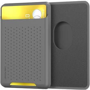 Mobigear Pocket - Porte Cartes en en Silicone - 2 Cartes - Compatible MagSafe - Gris