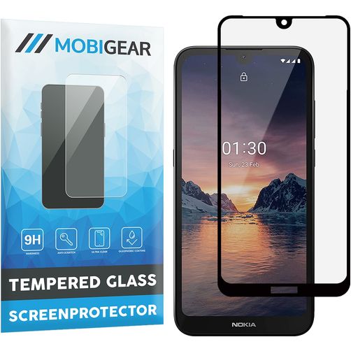 Mobigear Premium Nokia 1.3 Verre trempé Protection d'écran - Compatible Coque - Noir