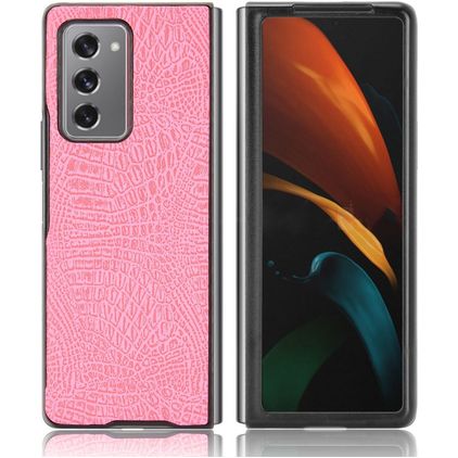 Mobigear Croco Coque Samsung Galaxy Z Fold 2 Coque arrière Rigide - Rose