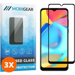 Mobigear Premium Alcatel 3L Verre trempé Protection d'écran - Compatible Coque - Noir (Lot de 3)