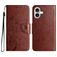 Mobigear Flowers Housse iPhone 16 Plus Etui Porte-Monnaie - Marron
