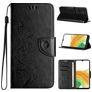 Mobigear Flowers Housse Samsung Galaxy A55 Etui Porte-Monnaie - Noir