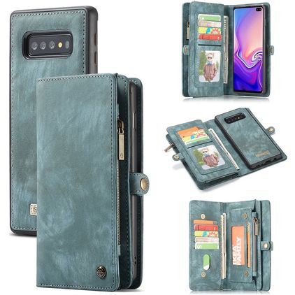 CaseMe 008 Samsung Galaxy S10 Coque Étui 2en1 avec coque amovible Portefeuille - Bleu