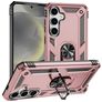 Mobigear Armor ring Coque Samsung Galaxy S25 Coque arrière Rigide Anti-Chocs avec Anneau-Support - Rose doré