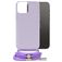 Mobilize Lanyard Gelly iPhone 14 Pro Max Coque avec cordon en TPU Souple - Pastel Purple