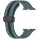 Mobigear Stripe Mag Bracelet Silicone Apple Watch Fermeture magnétique - 42/41/40/38 mm - Noir / Vert