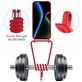 Mobigear Lanyard Card iPhone 17 Coque avec cordon en Silicone et Porte-Cartes - Rouge