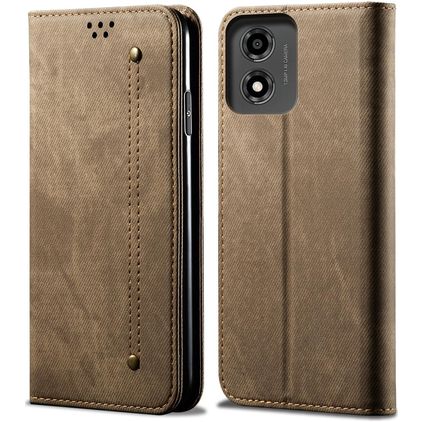Mobigear Ranch Motorola Moto E14 Étui Portefeuille - Marron
