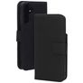 Mobiparts Wallet Housse Samsung Galaxy A15 Etui en Cuir Véritable Porte-Monnaie - Noir
