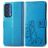 Mobigear Clover Motorola Edge (2021) Étui Portefeuille - Bleu