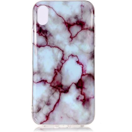 Mobigear Marble Coque iPhone XS Max Coque arrière en TPU Souple - Violet