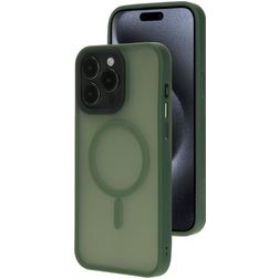 Mobiparts Hardcover iPhone 15 Pro Max MagSafe Plastique rigide Coque arrière - Satin Green
