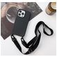 Mobigear Lanyard iPhone 14 Pro Coque avec cordon en Silicone - Noir