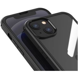 Valenta Full Cover Coque iPhone 13 Coque arrière en Verre trempé Anti-Chocs - Noir