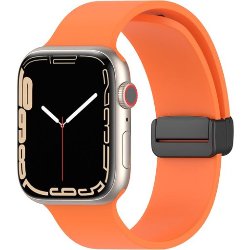 Mobigear Sport Mag Bracelet Silicone Apple Watch Fermeture magnétique - 49/46/45/44 mm - Orange