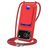 Mobigear Lanyard Card iPhone 17 Pro Coque avec cordon en Silicone et Porte-Cartes - Rouge