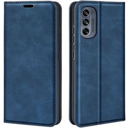 Mobigear Retro Slim Motorola Moto G62 Étui Portefeuille - Bleu foncé