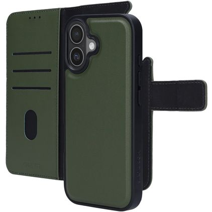 Mobiparts Housse iPhone 17 Etui avec Coque Détachable en Cuir Véritable Porte-Monnaie - Vert