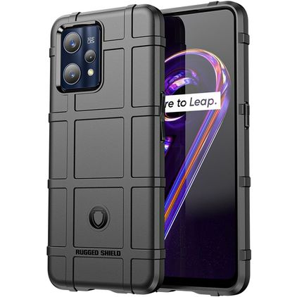 Mobigear Rugged Shield Realme 9 Pro Plus TPU souple Coque arrière Antichoc - Noir