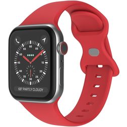 Mobigear Sport Dual Bracelet Silicone Apple Watch Fermeture à clou et passant - 49/46/45/44 mm - Rouge foncé