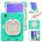 Mobigear RingGuard Coque iPad Mini 6 (2021) Coque arrière en Plastique rigide,Silicone + Porte-crayon + Bandoulière + Support Amovible - Turquoise