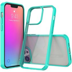 Mobigear Crystal Coque iPhone 13 Pro Coque arrière Rigide - Transparent / Turquoise