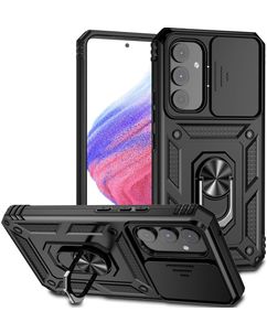 Mobigear Armor Ring Cam Slide Coque Samsung Galaxy A54 Coque arrière Rigide Anti-Chocs avec Anneau-Support et Protecteur Lentilles - Noir