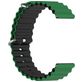 Mobigear Ocean Bracelet Silicone Smartwatch Fermeture boucle ardillon - Connexion universelle de 20 mm - Noir / Vert